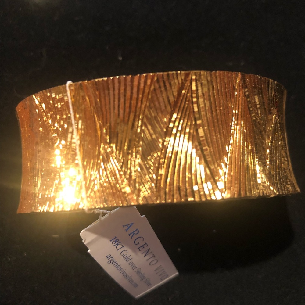 NWT Stunning Argento Vivo 18k gold over 925 Sterling silver cuff
